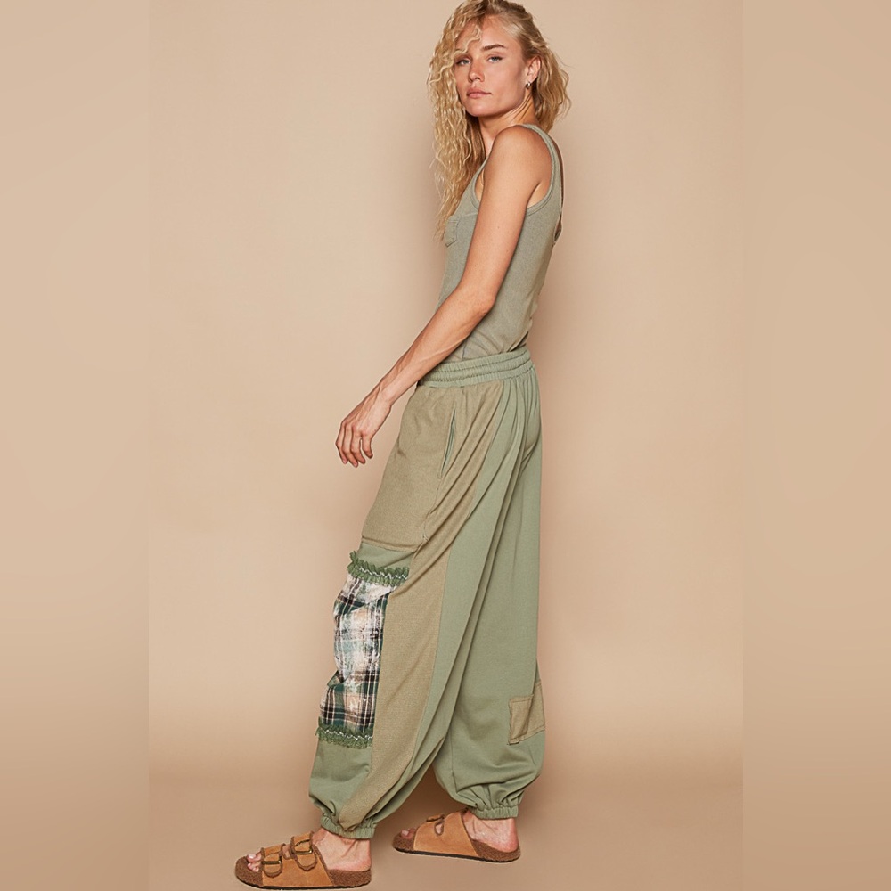Pol Green Patchwork Pants - image 5